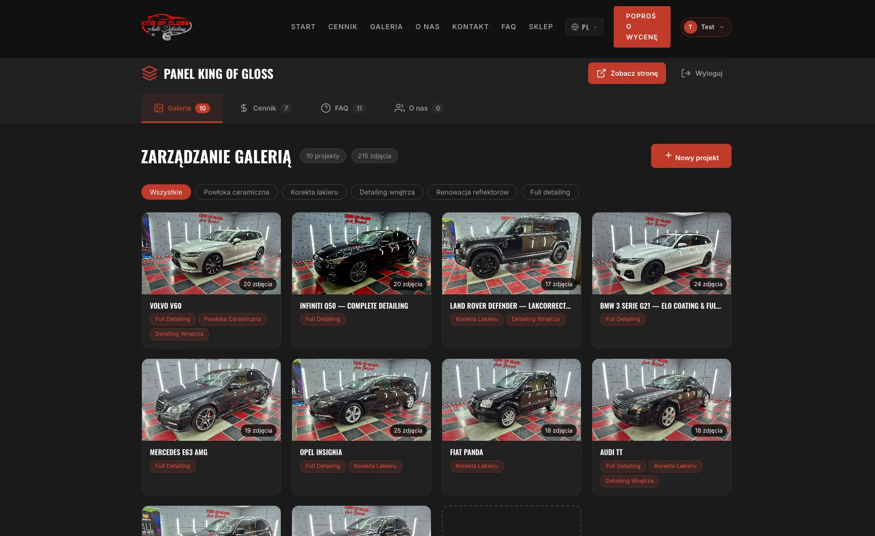 Panel galerii — treść, która żyje bez developera