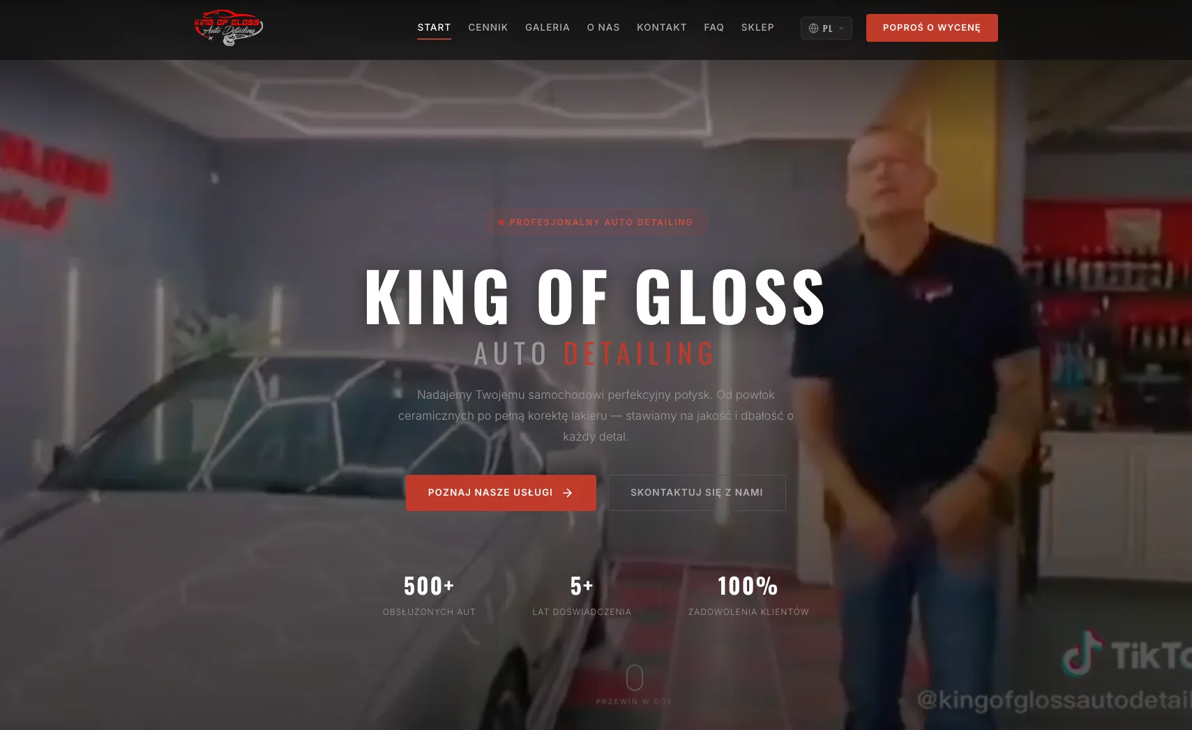 Widok strony kingofgloss.nl