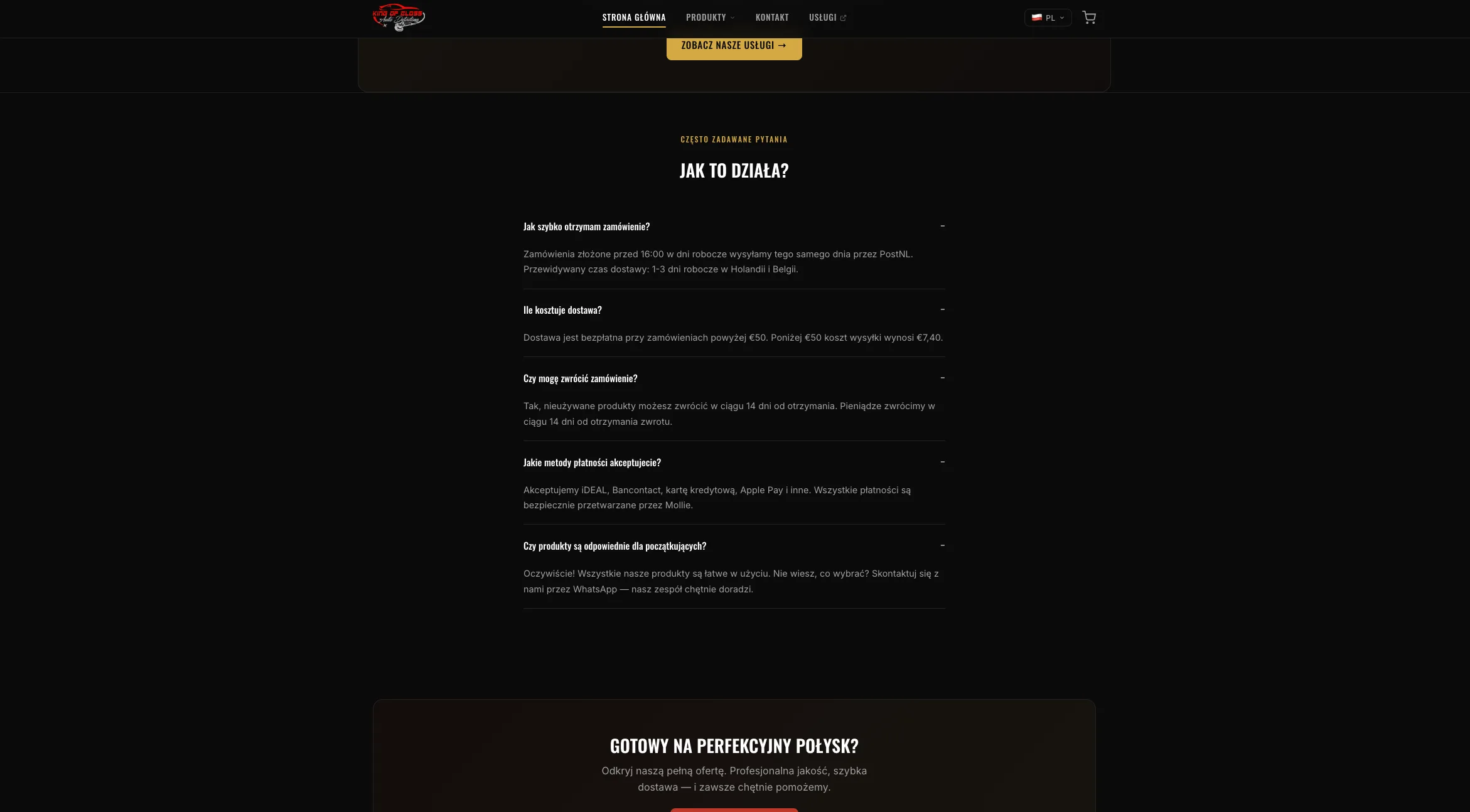 FAQ na stronie głównej — odpowiedzi tam, gdzie pada pytanie