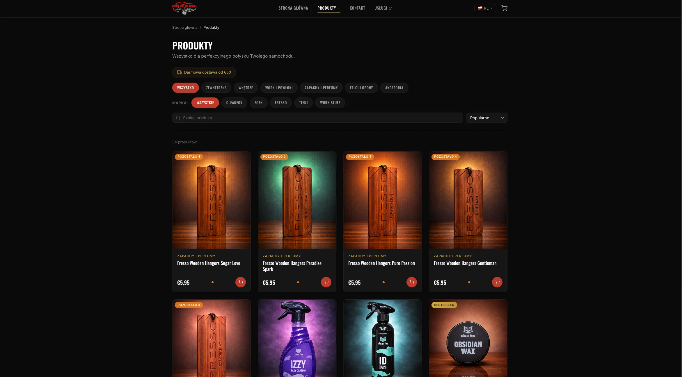 Lista produktów — filtrowanie, wyszukiwanie, sortowanie